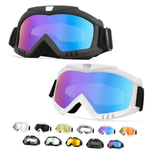 Yourkar 2pcs dirt bike goggles - dirt,